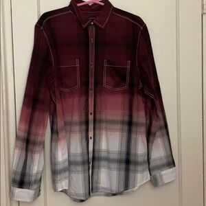 INC long sleeve button down purple/white size:L